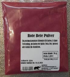 Rote Beete Pulver, 50g, Deutschland