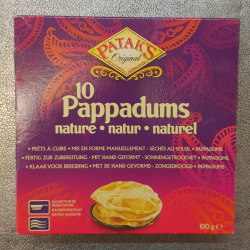 Pappadums natur, 10 Stck, PATAK'S, Indien