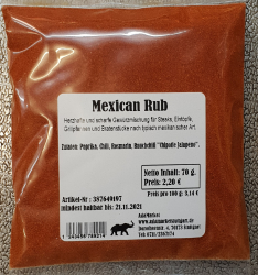 Mexican Rub, 70g, Deutschland