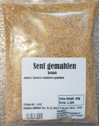 Senfpulver braun, 80g, Indien