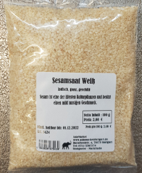 Sesam wei natur, 100g, Indien